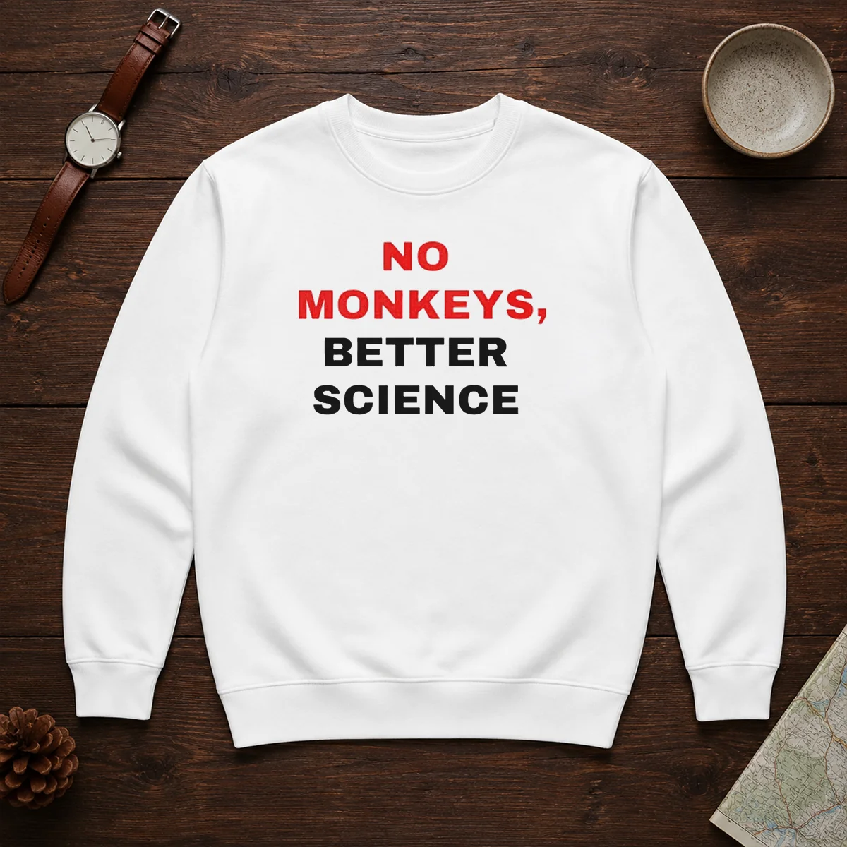 Funny Peta No Monkeys Better Science Sweater