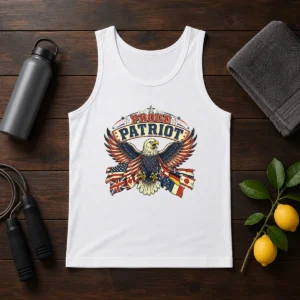 Funny Proud Patriot Vintage Shirt With Soaring Eagle Tank Top