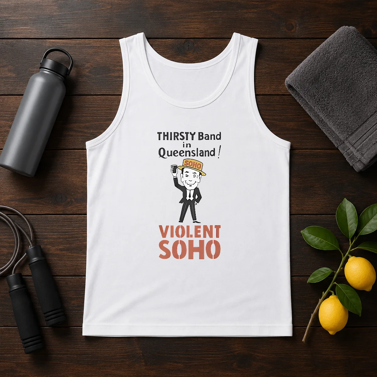 Funny Violent Soho Mr Soho Thirsty Band Queensland Tank Top
