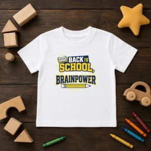 Good Back To School Brainpower Typography Kids T-Shirt