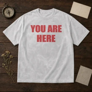 Good Cruz Beckham You Are Here Washed T Shirt in a soft vintage style with faded colors and classic fit