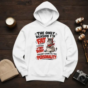 Good Donkey The Only Reason I'M Fat Is Because A Tiny Body Couldn'T All This Personality Hoodie