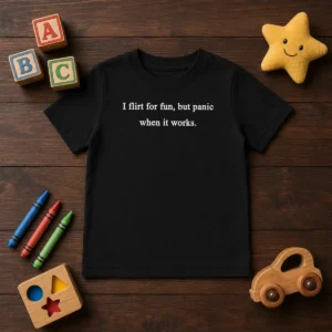 Good I Flirt For Fun But Panic When It Works Kids T-Shirt