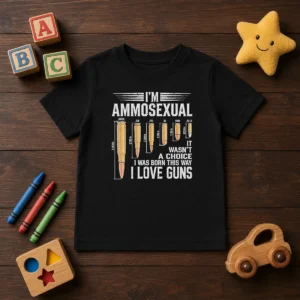 Good I'M Ammosexual I Love Guns Bullet Caliber Chart Kids T-Shirt