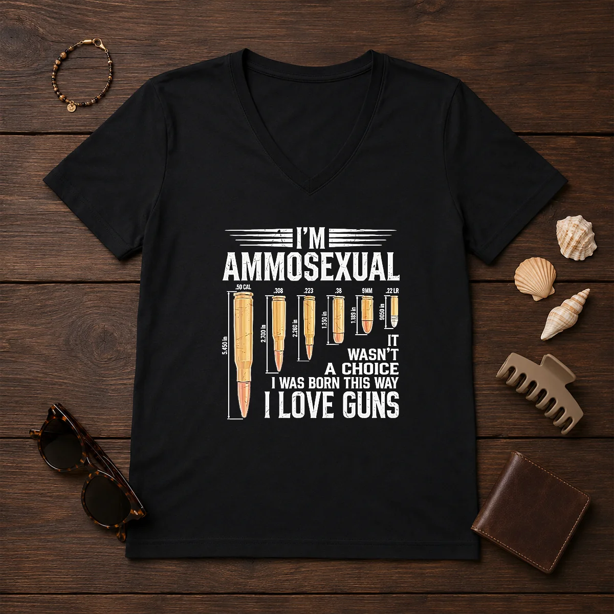 Good I'M Ammosexual I Love Guns V-Neck Shirt Good I'M Ammosexual I Love Guns V-Neck Shirt