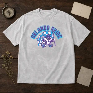 Good Kid'S Orlando Pride Soccer Player Grey Washed T Shirt with a soft, worn-in look