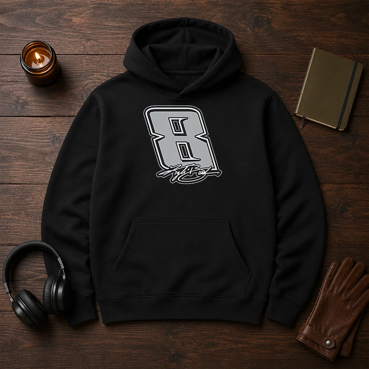 Good Kyle Busch Black No 8 Signature Hoodie