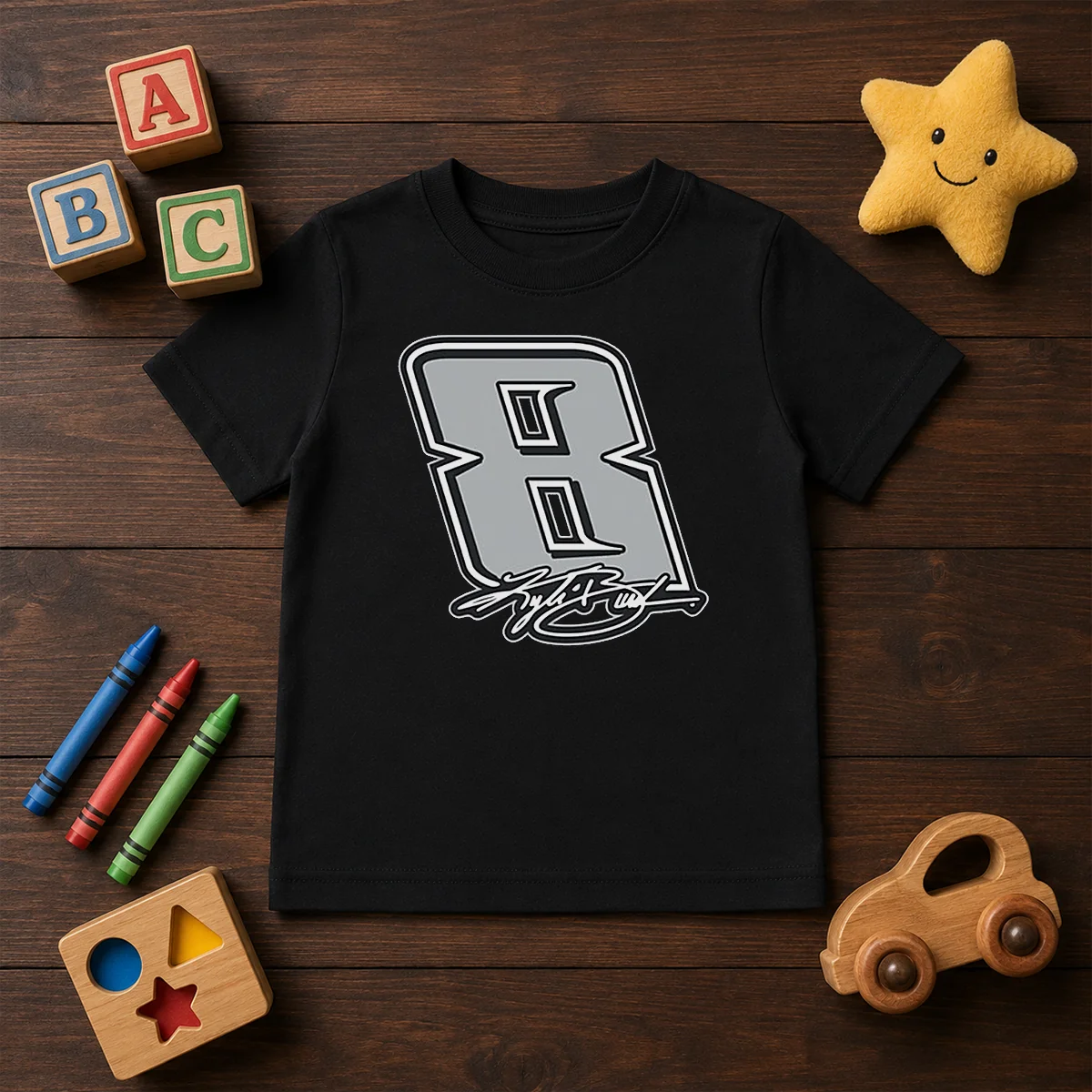 Good Kyle Busch Black No 8 Signature Kids T-Shirt