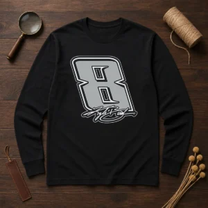 Good Kyle Busch Black No 8 Signature Long Sleeve Shirt