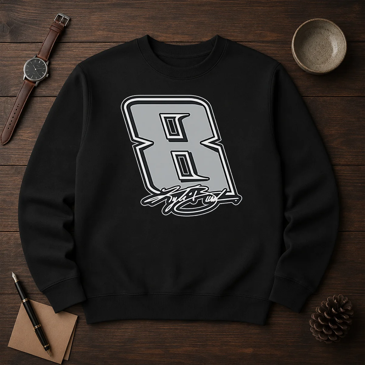 Good Kyle Busch Black No 8 Signature Sweater