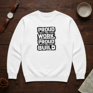 Good Labour Day Proud Worker Stencil Tee For Blue Collar Sweater