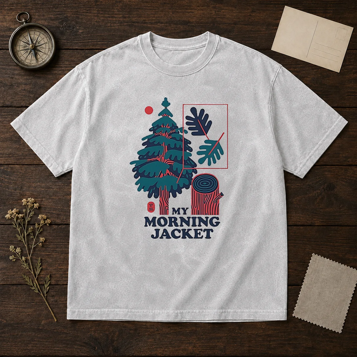 Good My Morning Jacket Tree Logo washed t shirt in soft cotton with faded vintage look