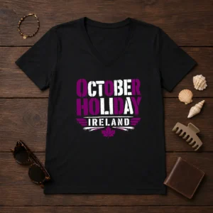 Good October Holiday Ireland Stencil For Cozy Fall Celebrat V-Neck Shirt