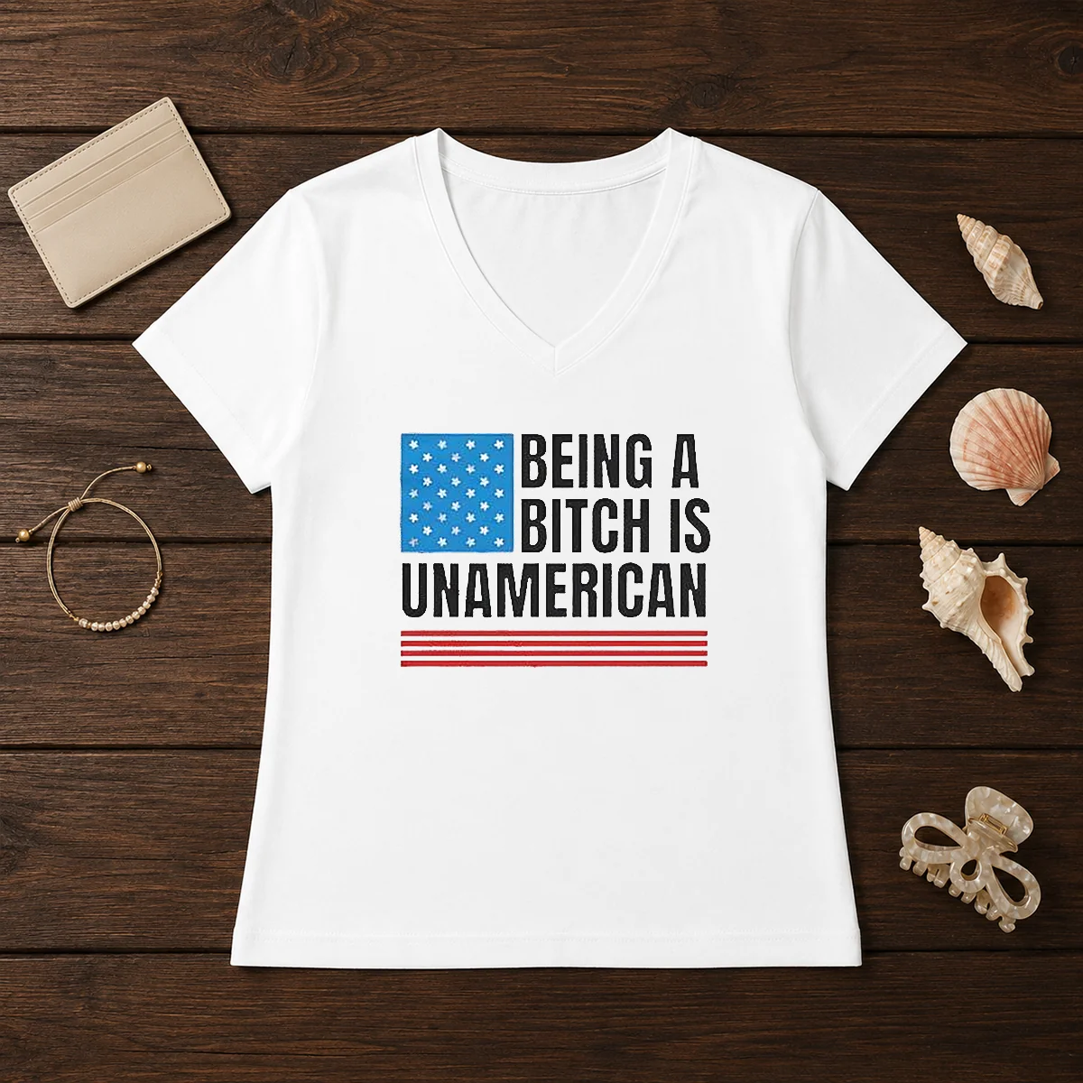 Good Patriotic Apparel Be Kind Being V-Neck Shirt Good Patriotic Apparel Be Kind Being V-Neck Shirt