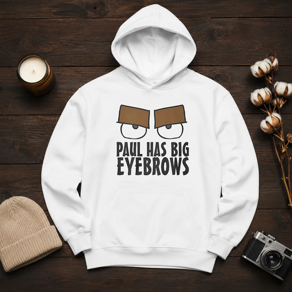 Good Paul Has Big Eyebrows Funny Cartoon Hoodie