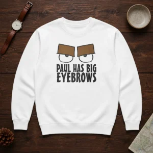 Good Paul Has Big Eyebrows Funny Cartoon Sweater