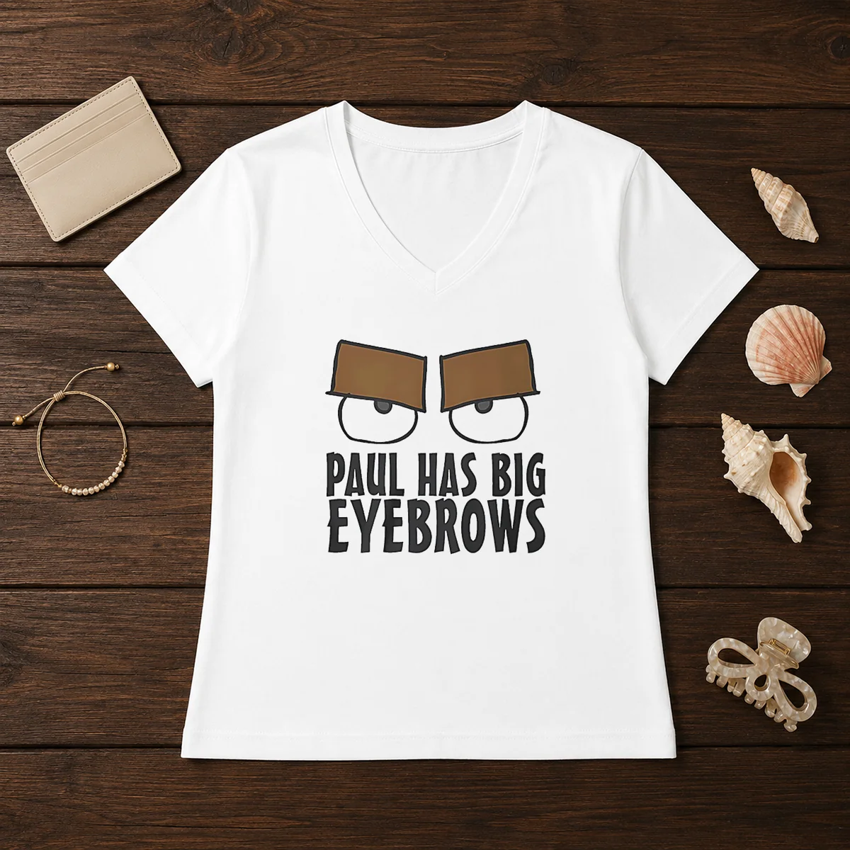 Good Paul Has Big Eyebrows Funny V-Neck Shirt Good Paul Has Big Eyebrows Funny V-Neck Shirt