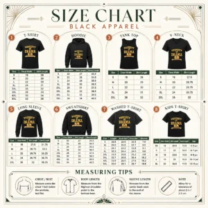 Size chart for Good Property Of Drama Athletic Dept NY with measurements in inches and centimeters