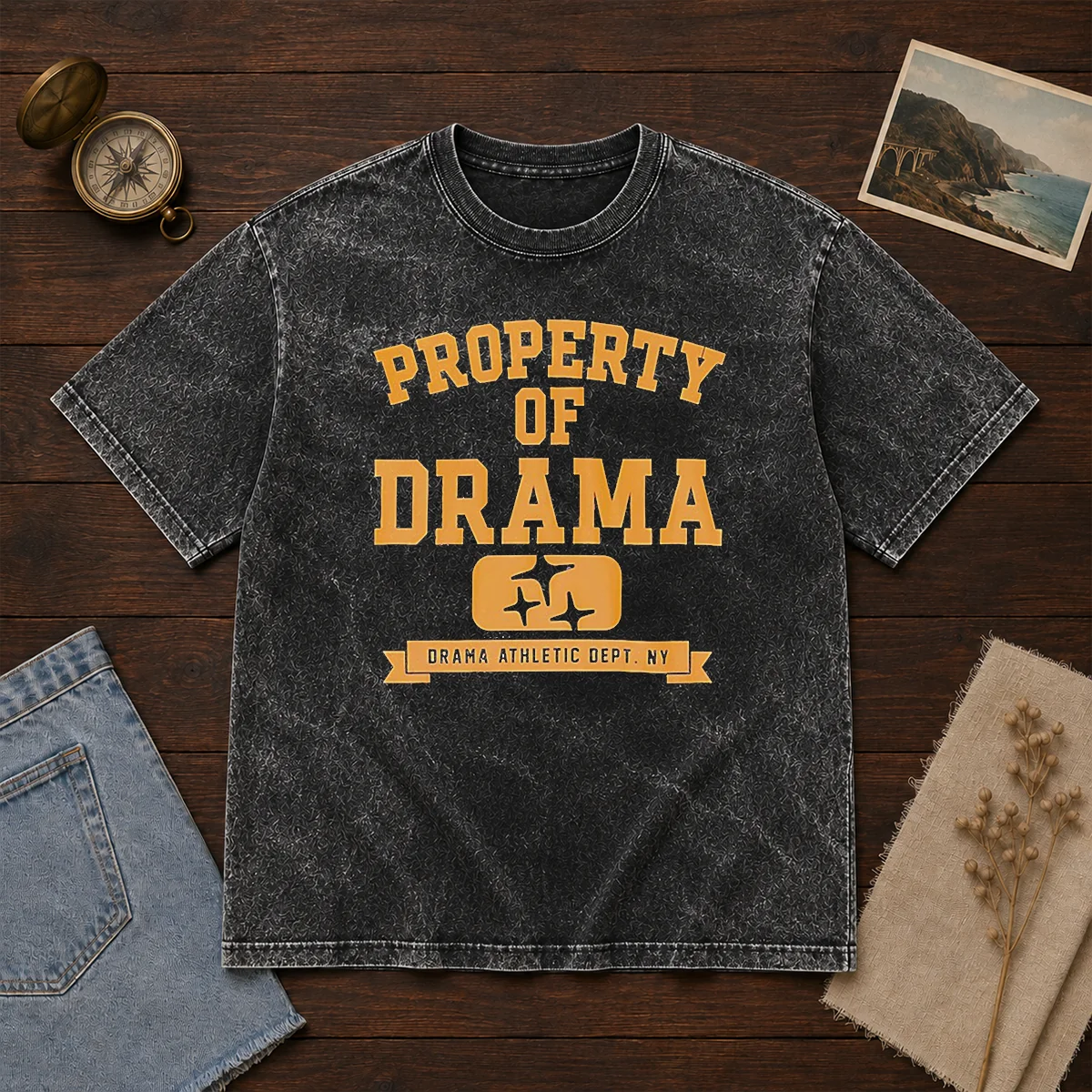 Good Property Of Drama Athletic Dept NY Washed T-Shirt