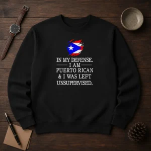 Good Puerto Rican In My Defense I Am Puerto Rican And I Was Left Unsupervised Sweater