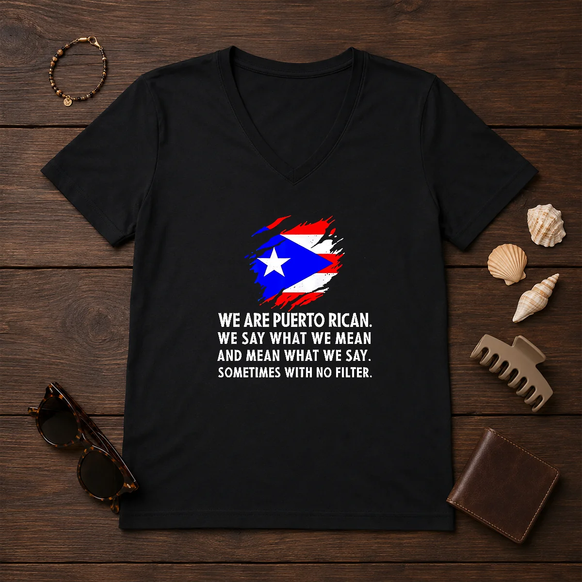 Good Puerto Rican Pride We Are V-Neck Shirt Good Puerto Rican Pride We Are V-Neck Shirt