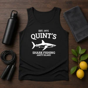 Good Quint'S Est 1975 Shark Fishing Amity Island Silhouette Tank Top