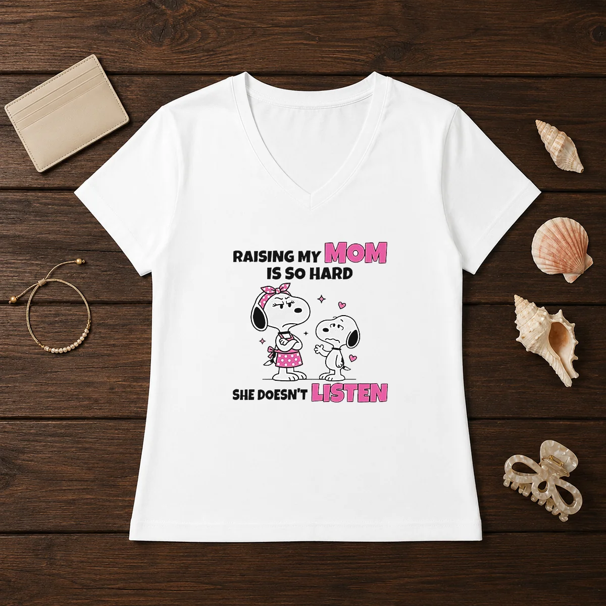 Good Snoopy Belle Peanuts Raising My V-Neck Shirt Good Snoopy Belle Peanuts Raising My V-Neck Shirt