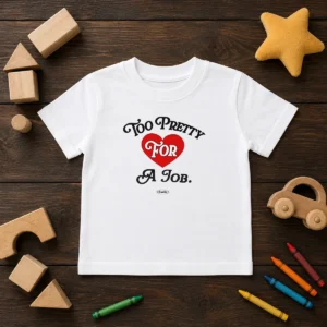 Good Too Pretty For A Job Daddy Text Kids T-Shirt