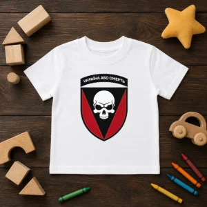Good Ukraine Or Death Skull Emblem Military Tactical Kids T-Shirt