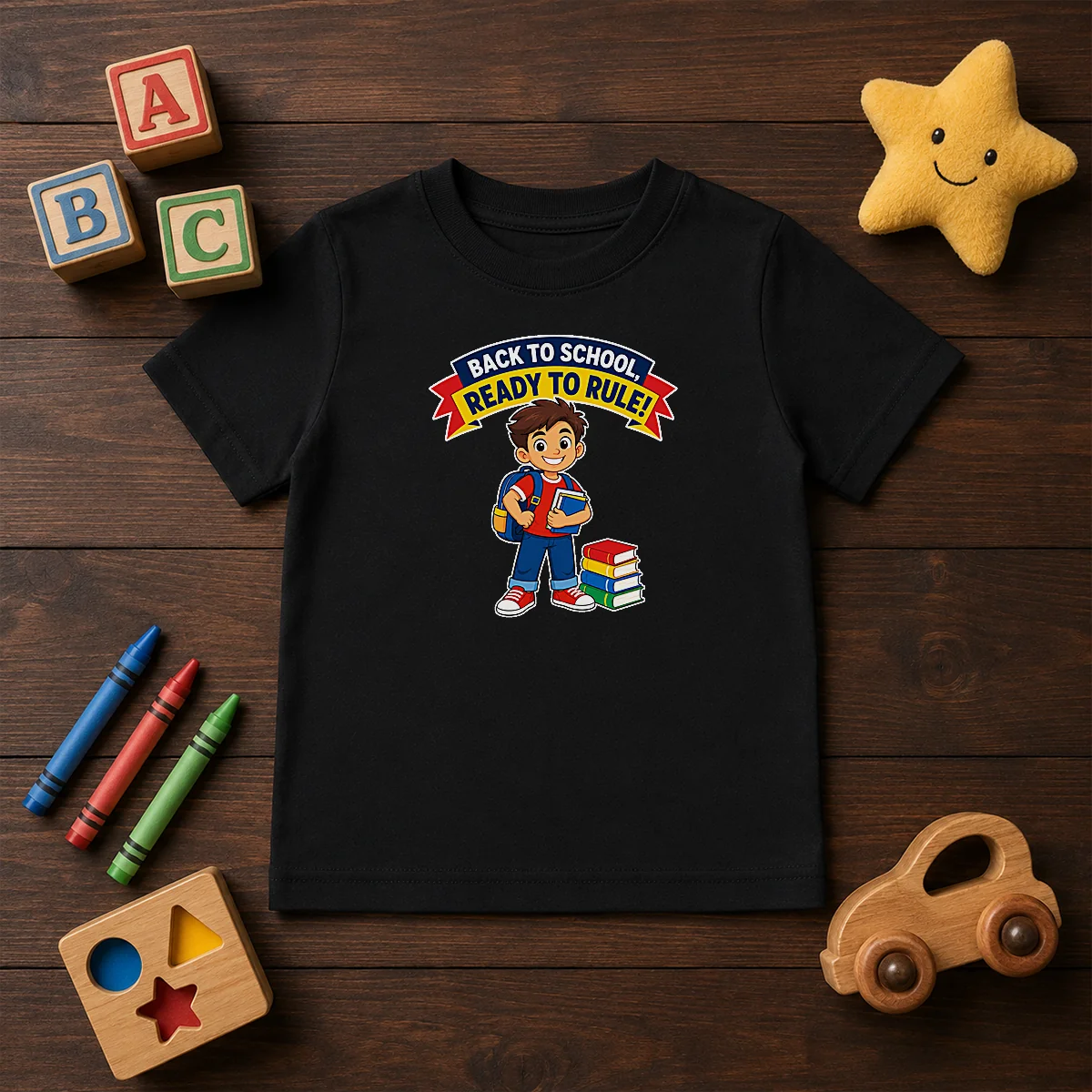 Hot Back To School Ready To Rule Vector Kids T-Shirt