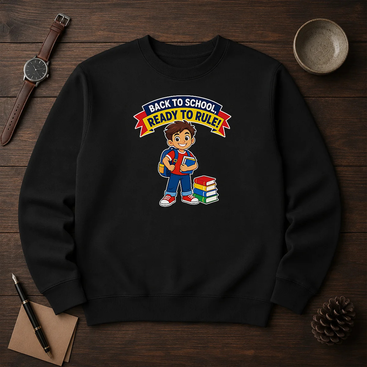 Hot Back To School Ready To Rule Vector Sweater