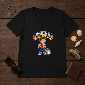 Hot Back To School Ready To Rule Vector V-Neck Shirt