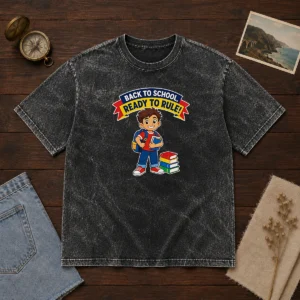 Hot Back To School Ready To Rule Vector Washed T-Shirt