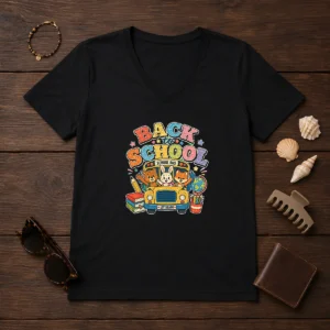 Hot Back To School Vintage V-Neck Shirt