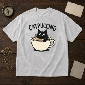 Hot Catpuccino Washed T-Shirt