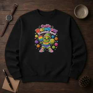 Hot Coffs Rainbow Pickleball Squad Kawaii Sweater