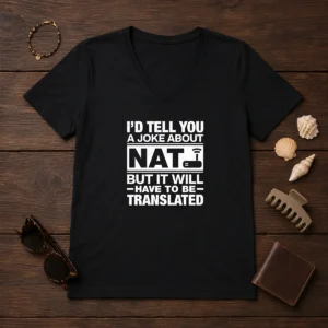 Hot I'D Tell You A Joke About Nat But It Will Have To Be Translated V-Neck Shirt