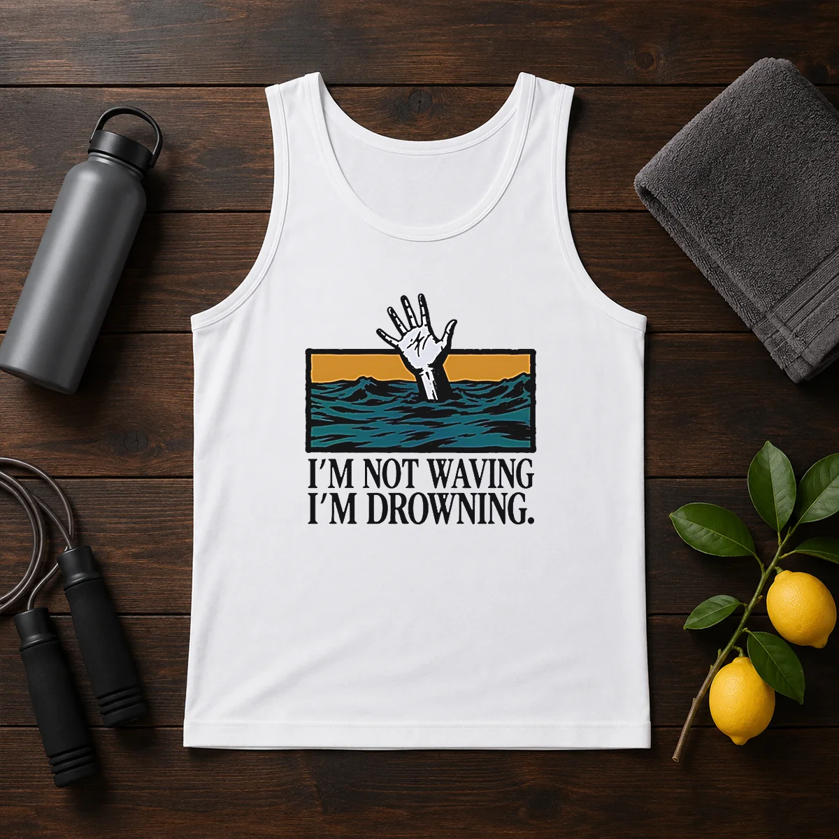 Hot I'M Not Waving I'M Drowning Tank Top