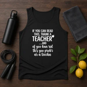 Hot If You Can Read This Thank A Teacher And Ef Yoo Kan Rid Ths Yoo Probi Ar A Teecha Tank Top