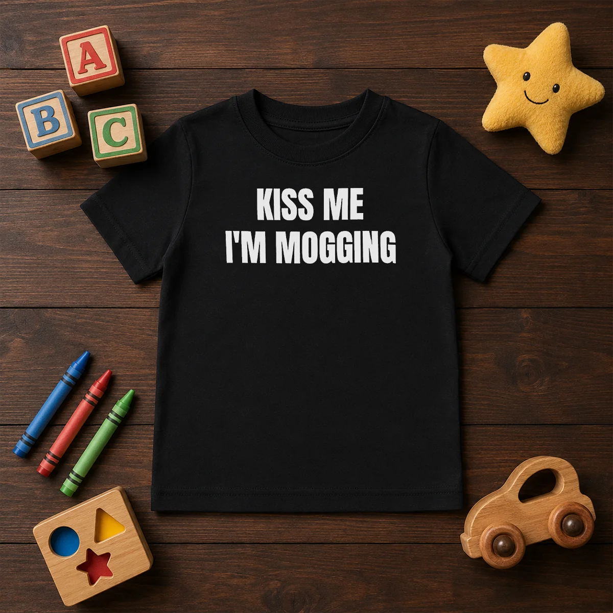 Hot Kiss Me I'M Mogging Looksmaxxing Meme Kids T-Shirt