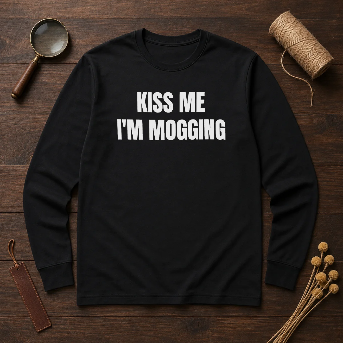 Hot Kiss Me I'M Mogging Looksmaxxing Meme Long Sleeve Shirt