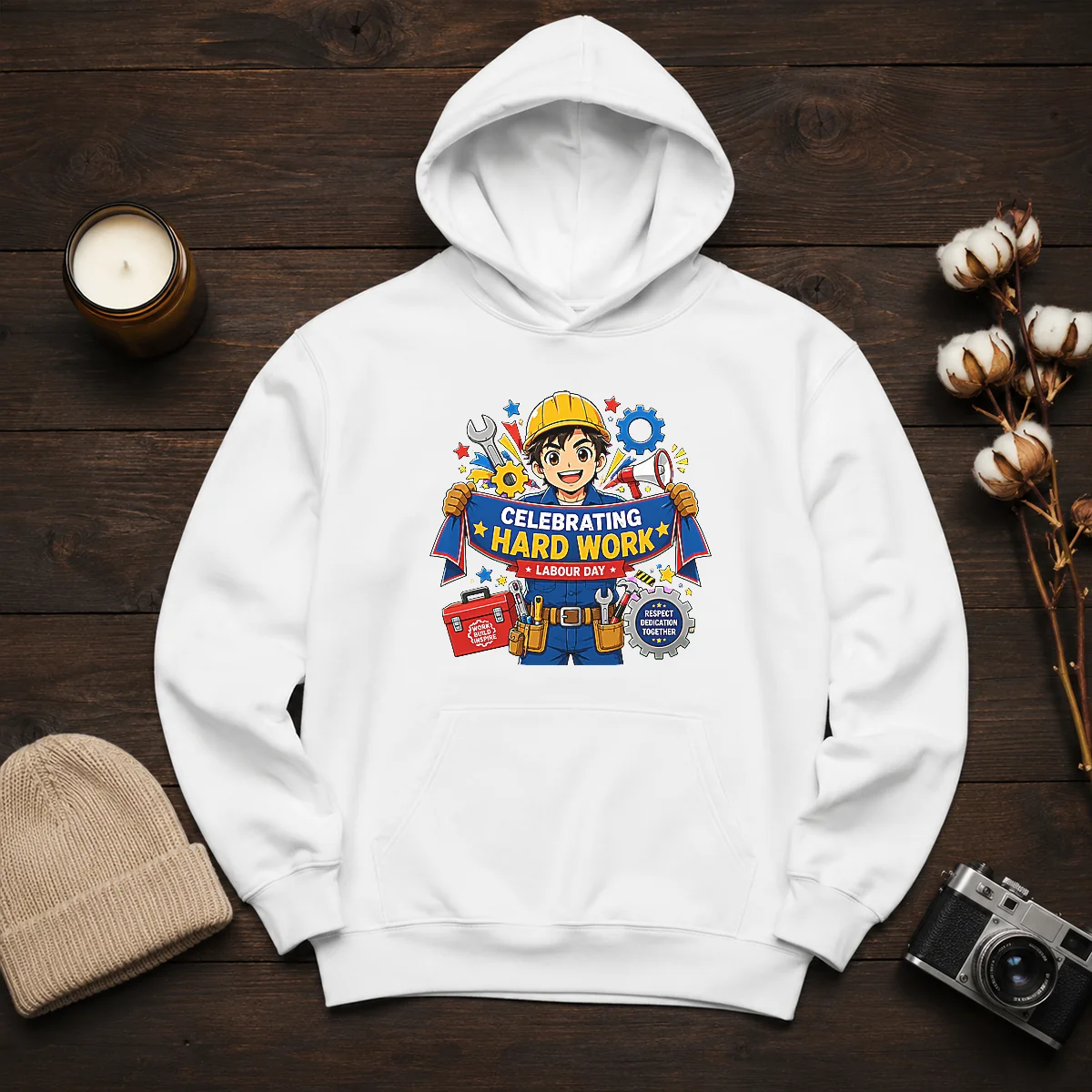 Hot Labour Day Celebration Anime For Proud Workers Hoodie