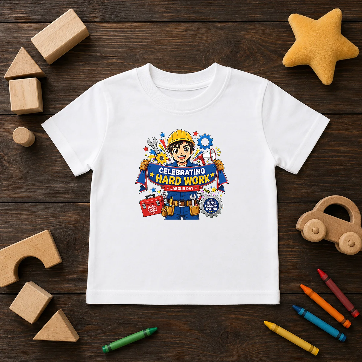 Hot Labour Day Celebration Anime For Proud Workers Kids T-Shirt