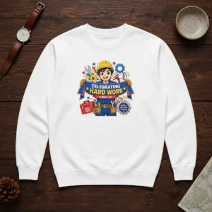 Hot Labour Day Celebration Anime For Proud Workers Sweater featuring vibrant anime artwork on a cozy crewneck garment