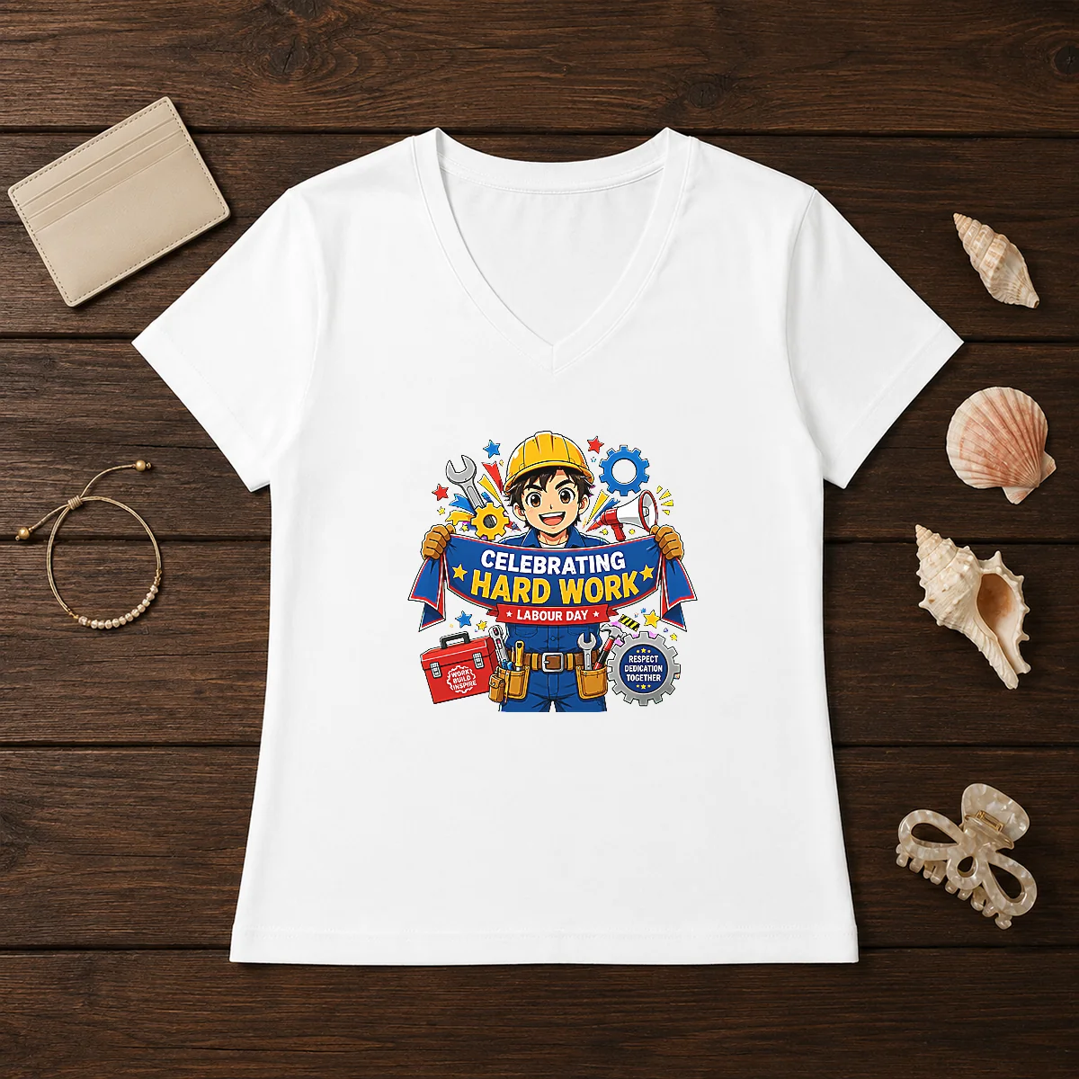 Hot Labour Day Celebration Anime For V-Neck Shirt Hot Labour Day Celebration Anime For V-Neck Shirt