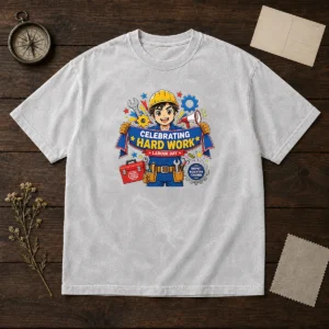 Hot Labour Day Celebration Anime For Proud Workers Washed T-Shirt