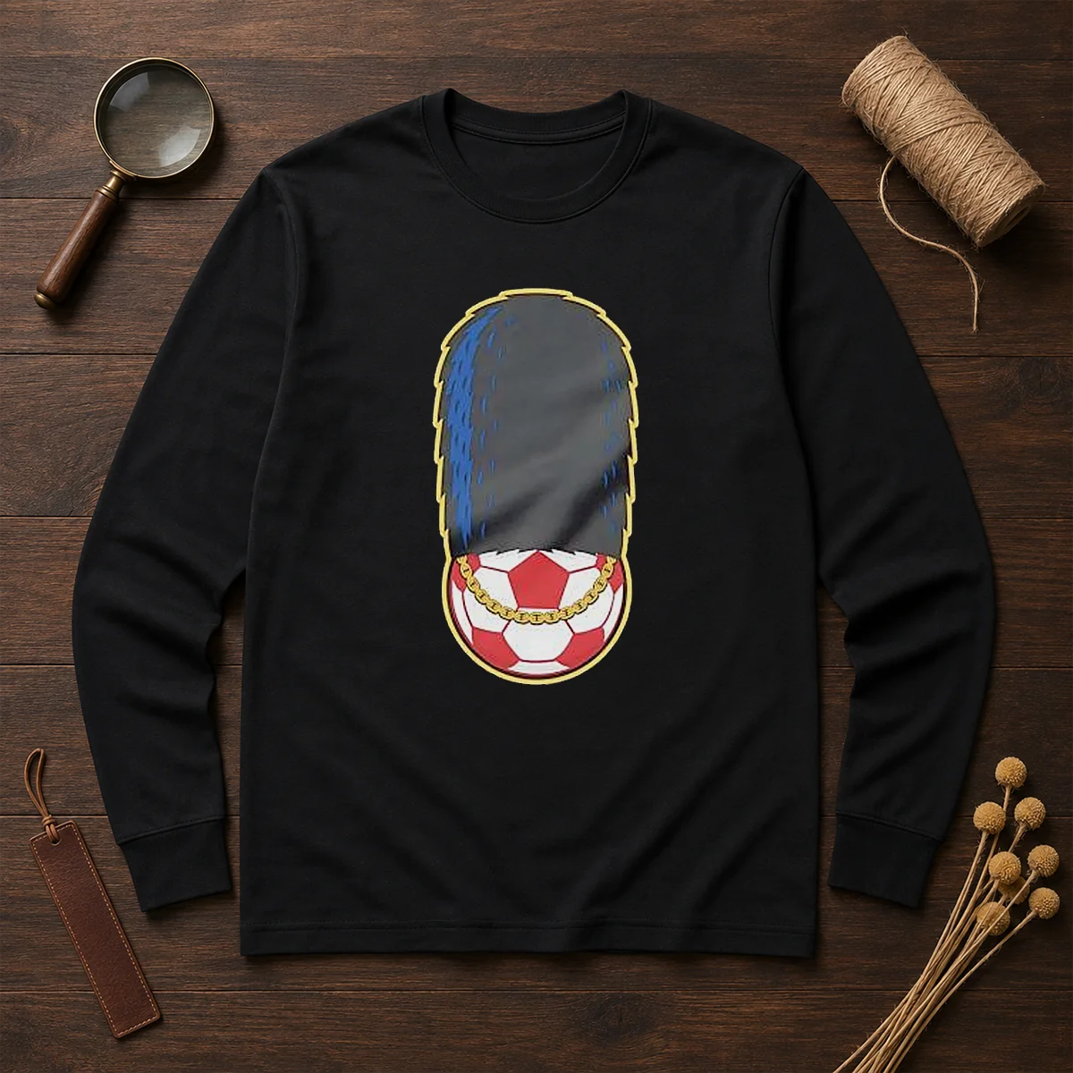 Hot London Guard British Soldier Soccer Ball Chain Long Sleeve Shirt