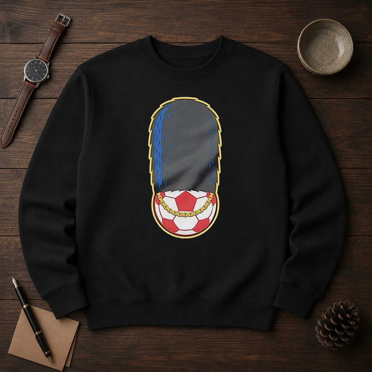 Hot London Guard British Soldier Soccer Ball Chain Sweater
