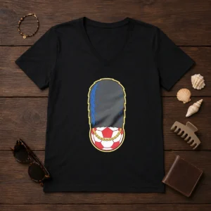 Hot London Guard British Soldier Soccer Ball Chain V-Neck Shirt