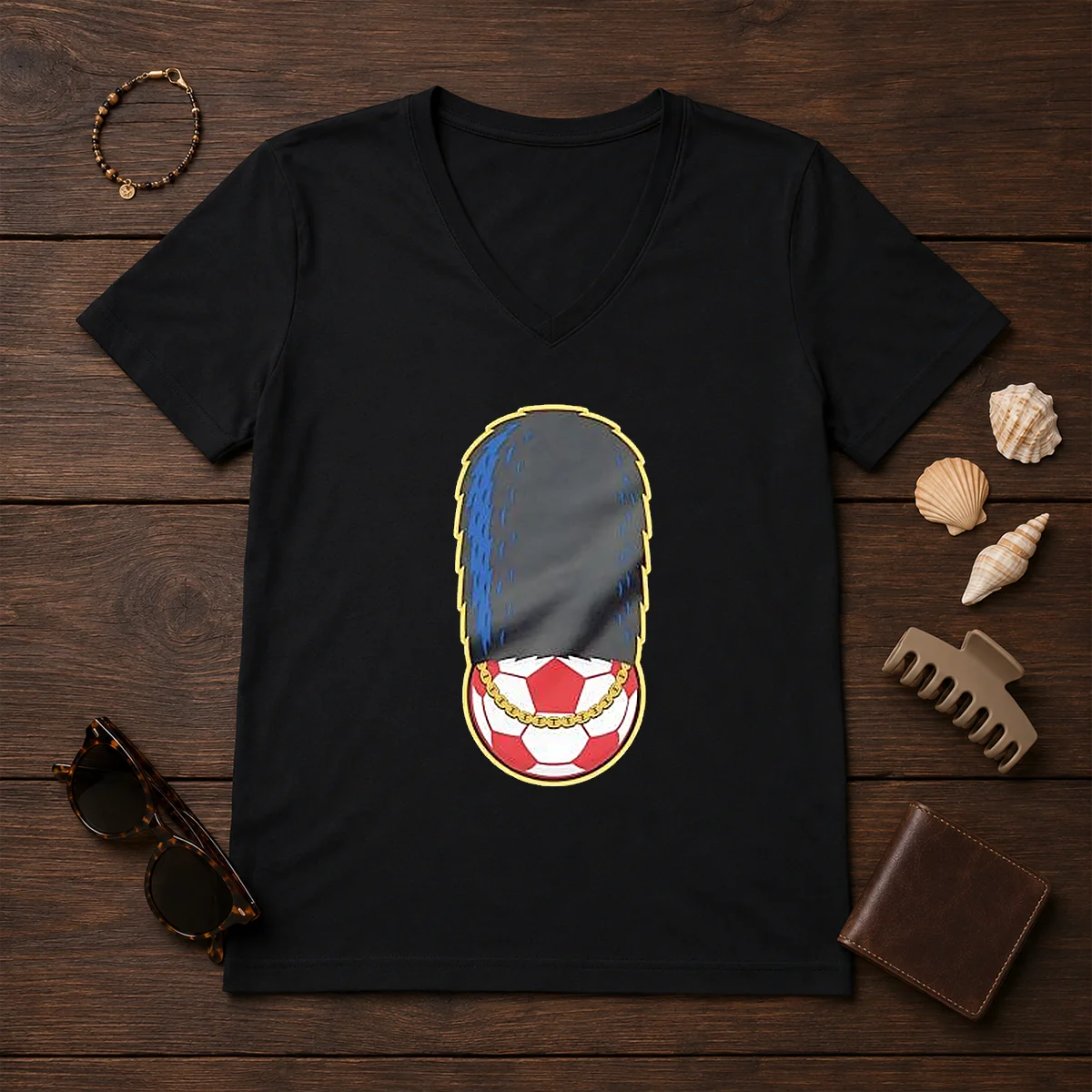 Hot London Guard British Soldier Soccer V-Neck Shirt Hot London Guard British Soldier Soccer V-Neck Shirt